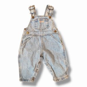 Vintage Baby Guess Denim Overalls Blue Snap Legs Boy/Girl Size 12 mo 80s 90s NEW